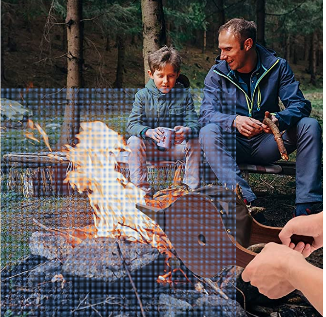 Wooden air blower for camping and BBQ