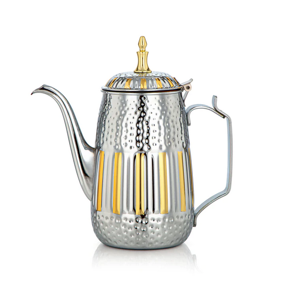 Stainless steel pot 1.3 liters - silver and gold