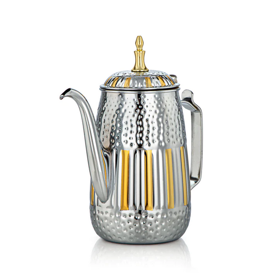 Stainless steel pot 1.3 liters - silver and gold