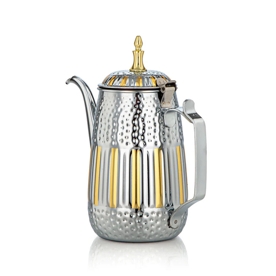 Stainless steel pot 1.3 liters - silver and gold