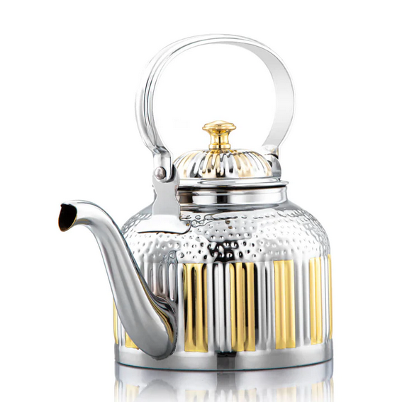 2L Stainless Steel Tea Kettle - Gold and Silver