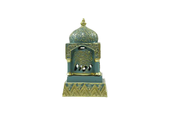 The dome incense burner is decorated with Arabic letters