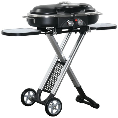 Portable folding gas grill