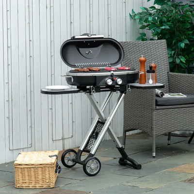 Portable folding gas grill