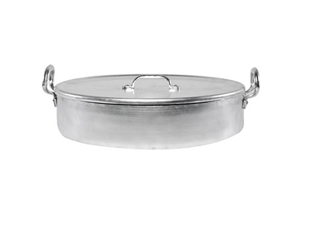 Aluminum cooking pan with lid, 33 cm