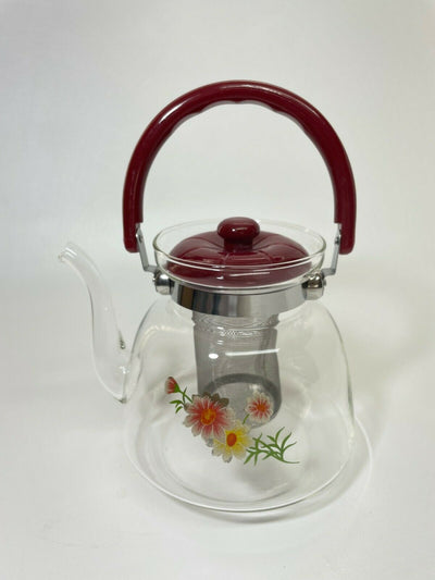 Heat resistant glass tea and coffee pot